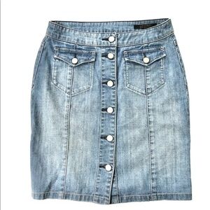 All Saints June Button Denim Skirt